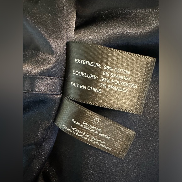 CLUB MONACO Blue Velvet Blazer Jacket Coat Navy Cropped Notch Stand Up Collar - Picture 11 of 14